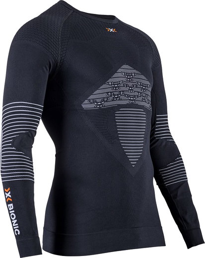 X-Bionic Langarmshirt Rundhals Energizer 4.0 (Multifunktionsshirt) Unterwäsche schwarz Herren